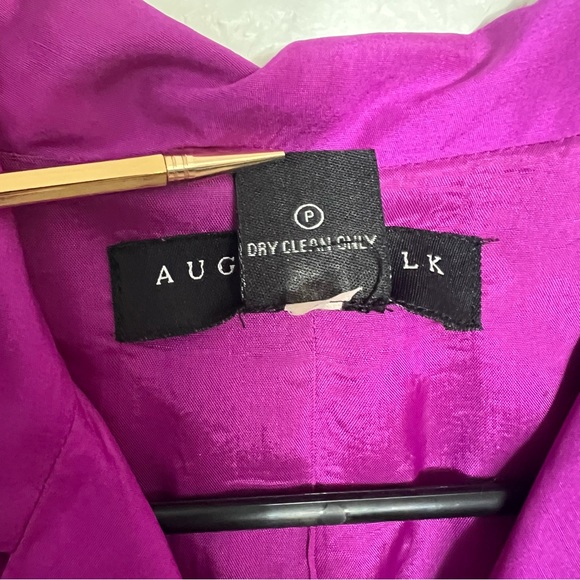 August Silk Purple Silk Shirt Dress size 8 - Picture 12 of 12